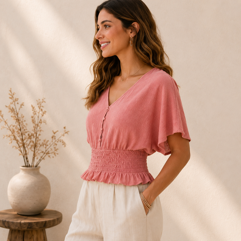 Blush Textured Top