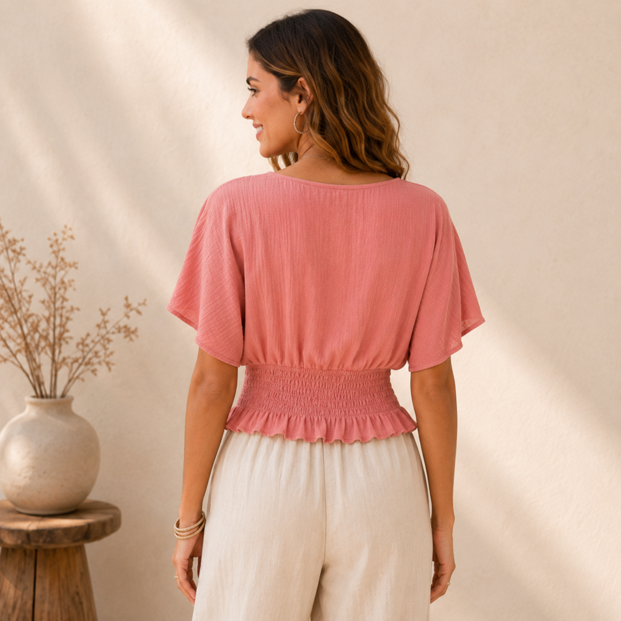 Blush Textured Top